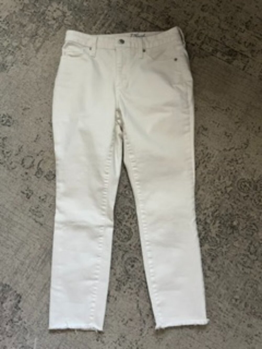 🧡3/$15 Universal Thread High Rise Skinny Crop White Jeans Pants 4/27R